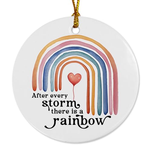 Image of After Every Storm There is a Rainbow Ornament Newborn Gift Kids Christmas Ornament Gift Rainbow Pregnancy Announcement