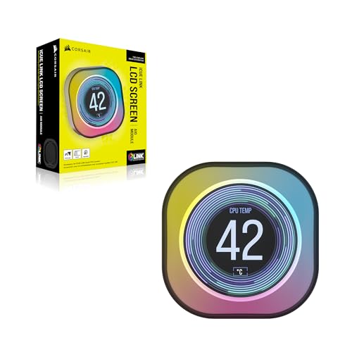 CORSAIR iCUE LINK AIO LCD Modulo Schermo - Schermo LCD IPS da 2,1" - 24 LED RGB Indirizzabili Individualmente - Installazione Senza Attrezzi - Nero - Sistema di raffreddamento - Immagine 5