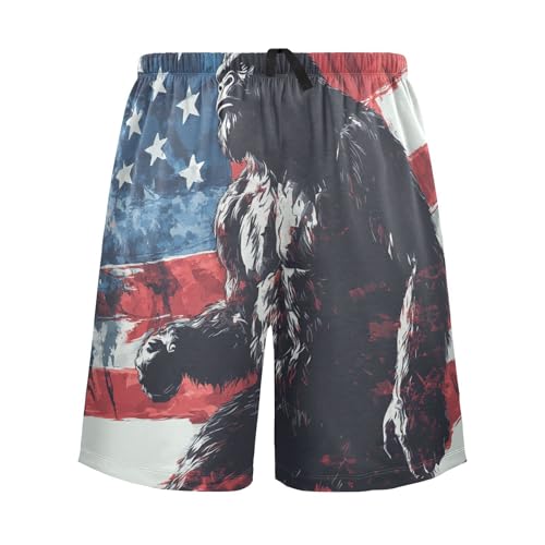 Men's Short Pajama Bottoms America Monster Monster Home Casual Sleep Pants