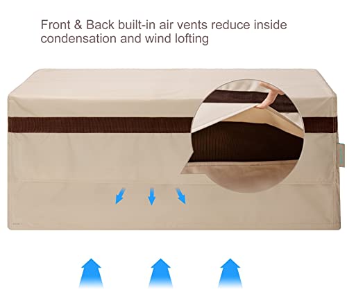 Patioasis Patio Coffee Table Cover, Waterproof Outdoor Lawn Furniture Rectangular Small Table Covers 48Inch Long Outside Rectangle Coffee Table Covers Beige #TOP3