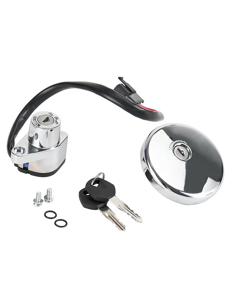 Artudatech Ignition Switch & Fuel Tank Cap Fit for Kawasaki VULCAN 500 LTD 800 CLASSIC 2001-2009