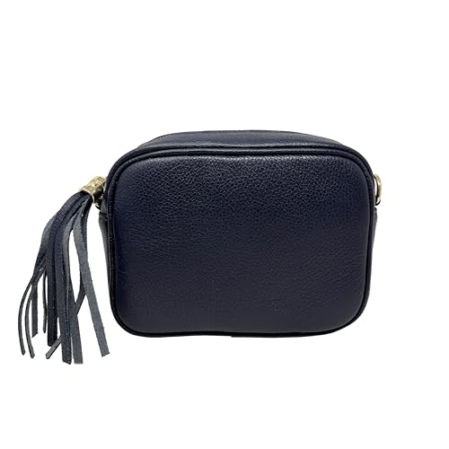 Borsa con tracolla removibile e regolabile 60-120 Cm, ciondolo in pelle decorativo, una tasca interna con zip