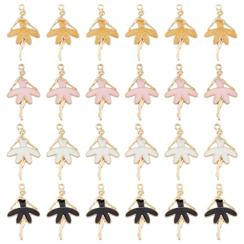 DICOSMETIC 40 Breloques Ballerine 4 Couleurs Pendentifs Danse en Alliage Breloques Danse Ballet pour Colliers à Faire Soi-Même Fabrication de Bijoux Cadeau...