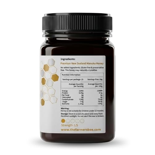 Image of THE FARMER'S BEE New Zealand Manuka Honey MGO 50+ | Monofloral Raw Honey | MGO Tested | Premium Imported Honey for Daily Use | Everyday Wellness | Antioxidant-Rich | Supports Immune Wellness | 500g