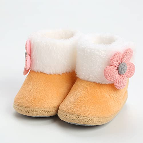 Kids Girl Warm Fuzzy Lined Soft Boots Baby Newborn Winter Ankle Non-Slip Rubber Sole Toddler Winter Snow 𝗖rib Shoes2