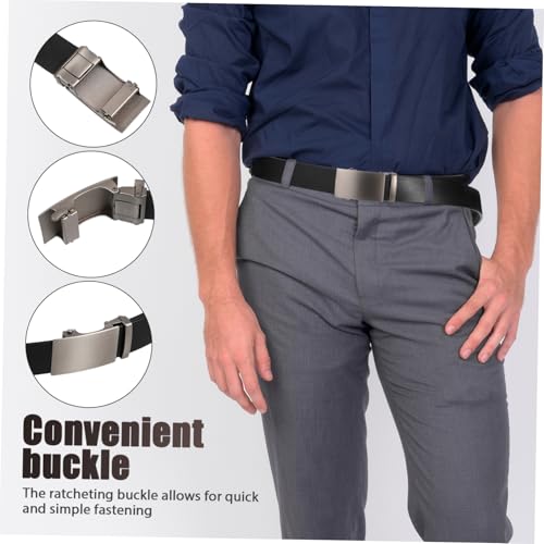 2pcs Retro Automatic Buckle Belt for Men Casual Ratcheting Belt Buckle for Attire3
