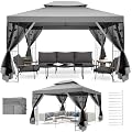 COBIZI Gazebo 10x13 Heavy Duty Gazebos with Improved Nettings Outdoor Gazebo Double Roof Patio Gazebos with Metal Steel Frame Outdoor Canopy for Patio, Deck, Backyard (Gray)