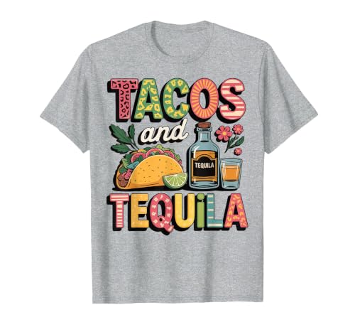 Tacos and Tequila T-Shirt, Men, Heather Grey, X-Large
