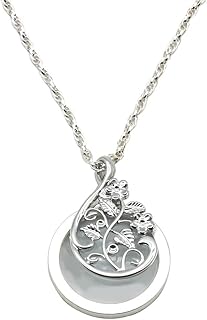 BZLSFHZ Pendant Necklace Magnifying Glass with Floral Pattern Sweater Chain Magnifying Glass Portable Good for Reading (Color : B, Size : 4 * 4cm)