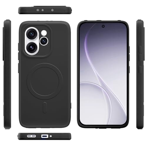 Image of Back Cover MagFit Ring Design (Non-Magnetic) | Shockproof Case | Anti-Slip Grip | Raised Camera Edges | Slim Protective Case for Oppo Reno15 Pro 5G / 15 Pro Mini 5G (Matte Black)