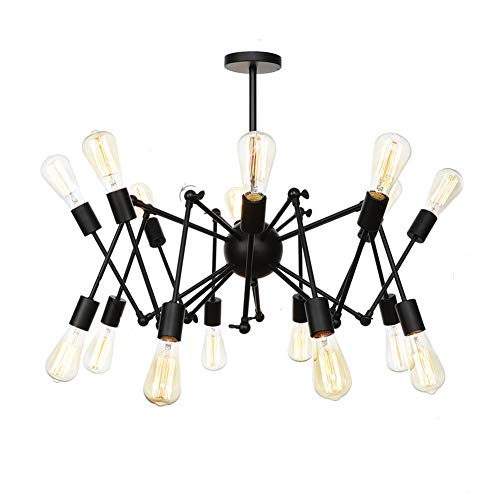Plafonnier Spoutnik vintage en métal chromé à 14 lumières pour salon