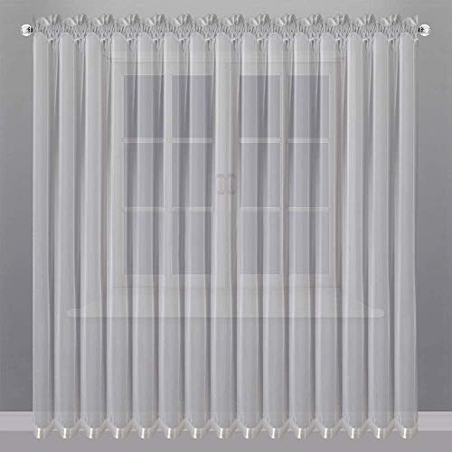 FKL DESIGN Home Deco Balkongardine - Vorhang - Gardine aus Voile mit...