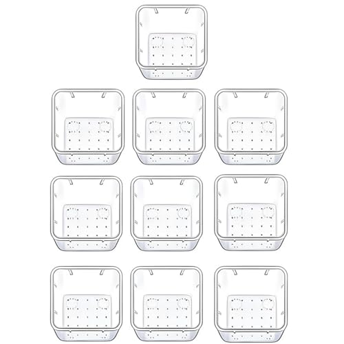 Image of mechdel Drawer Organizer Set /Bathroom and Dressing Table Trays /Cosmetic Display /Bathroom Cosmetic Organizers /Unbreakable Drawer Organizer /Drawer Divider Tray (Transparent, (3 x 3) -10PCS)