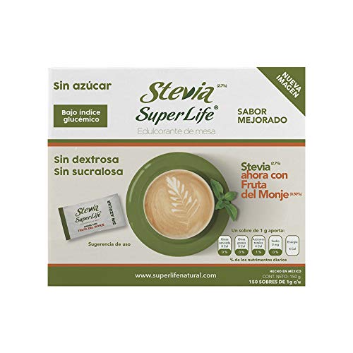 Vitamínicos, Stevia Super Life® Bio 150 Sobres, Con Fruta del Monje Sin azúcar