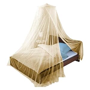 Just Relax Decorative Elegant Bed Net Canopy Set Including Full Hanging Kit, Ideal for Indoors or Outdoors, Intended for a for Covering Beds, Cribs, Hammocks (Beige, Queen/King)