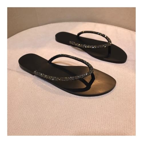 Sandals, Women's Black Flip Flops Sandals - Summer Beach Flat Comfortable Slippers3