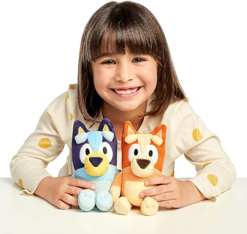 bluey bingo plush toys bundle  exclusive 2-pack soft toys deluxe fabric embroidered detail plush characters for show time or story time