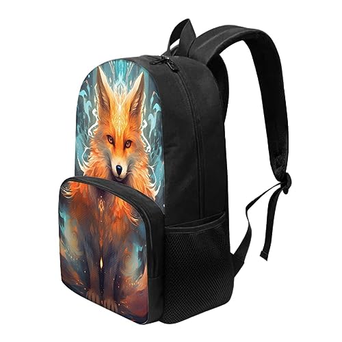 Creative Fox Print Animal Kids' Backpacks Boys Girls School Laptop Travel School Bag Travel Rucksack,Mysterious Fox2