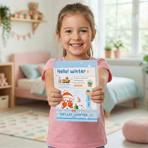 Image of FunBlast Diary for Girls - Christmas Kawaii Diary for Kids, Journal Diaries for Girls, Notepad for Students Stationary Items, Birthday Gifts (128 Sheets) (Blue-)