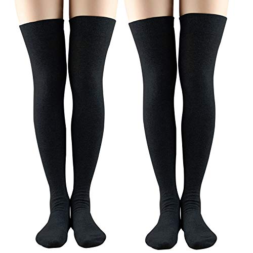 Image of Azue Women Non Slip Thigh High Socks Fashion Tube Stockings above Knee Cosplay Socks