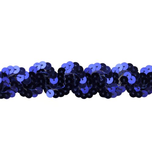 Belagio Enterprises 1-Inch Polyester Non Stretch Sequin Trim (10 Yard Roll) | BQ-301-04 Navy