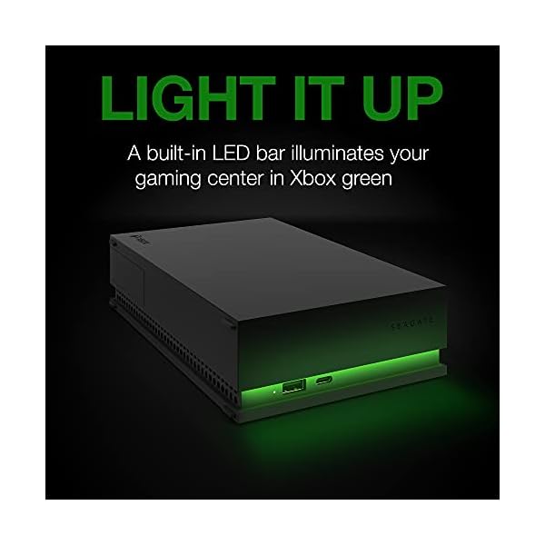 Seagate Game Drive Hub, 8TB, External Hard Drive Desktop, USB 3.2 Gen 1, Dual USB-C and USB-A ports, Xbox Certified, with RGB LED lighting, 3 year Rescue Services (STKW8000400) - Image 3
