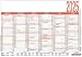 Produktbild Zettler - Arbeitstagekalender 2025 weiß/rot, 21x14,8cm, Plakatkalender mit Monatsübersicht, 6 Monate auf 1 Seite, Ferientermine, Arbeitstage-, Tages- und Wochenzählung und deutsches Kalendarium