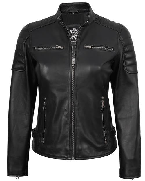 Image of Decrum Leather Jacket for Women - Real Lambskin Casual Leather Jackets Womens