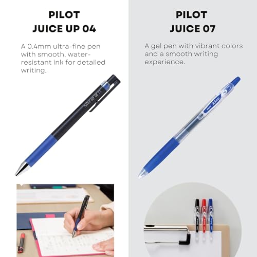 Set de 7 bolígrafos japoneses con tinta azul gel miniatura 3