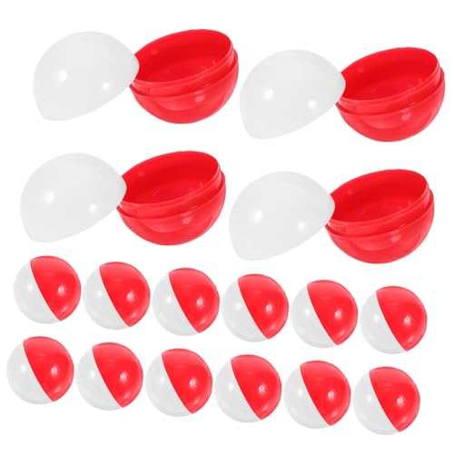 Boules Vides à Remplir 75mm Rouge Blanc de Distributeur - 50 Pcs