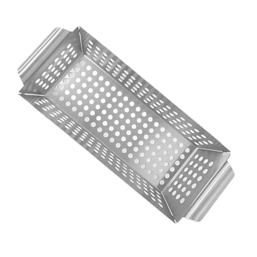 Holibanna Non-stick Stainless Steel Bbq Tray Grill Topper for Veggies Meat Easy-clean Outdoor Grill Pan