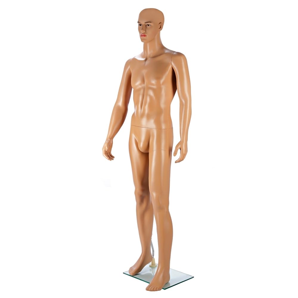 Melko 185CM Schaufensterpuppe Männlich Schneiderpuppe Herr beweglich Schaufensterfigur Mannequin Manichino Puppe Standplatte