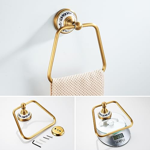 Antique Bronze Bathroom Hardware Set,Adjustable Towel Rack, Toilet Roll Paper Holder,Hand Towel Holder,Hook, Bathroom Accessories Set Wall Mounted,Porcelain Design - Image 4