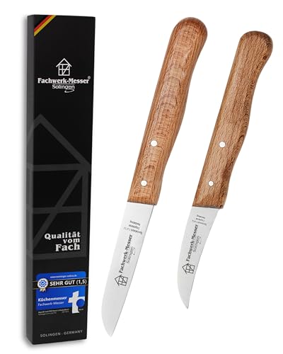 Fachwerk-Messer Gemüsemesser Set Solingen - Schälmesser-Set - Testsieger - Made in Solingen/Germany Küchenmesser Rostfrei Buchenholz