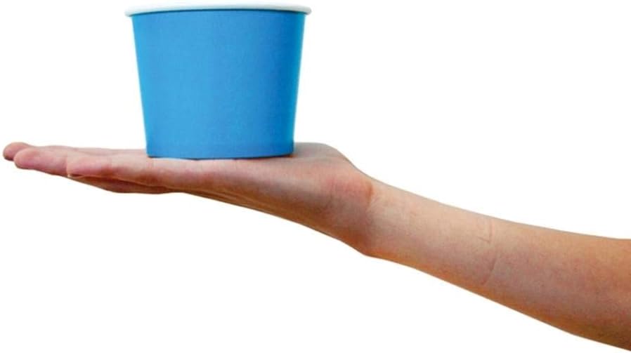 UNIQ 12 oz Solid Blue Ice Cream Cups – Large Disposable Dessert Cups for Ice Cream Frozen Yogurt & Gelato – Paper Food Cups Leak Resistant – Bulk 1000 Pack for Party Catering & Business