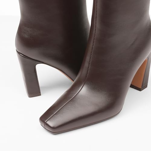 Lovee Cosee Ankle Boots for Women 2025 Chunky Heel Square Toe Heeled Boots with Zipper Comfort Fall Winter Party Office Date Night Travel Casual Outfit3