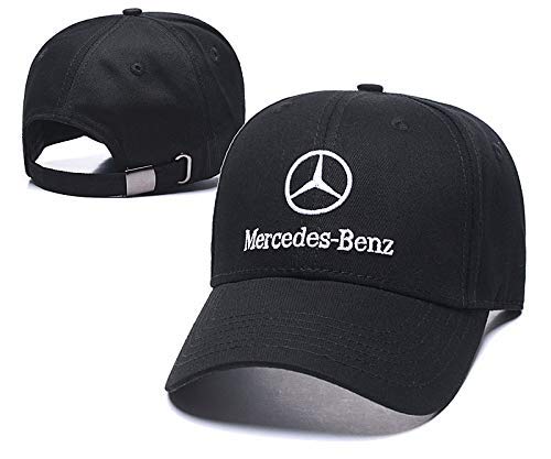 SOSO Yousport Baseball Cap Hat with Car Emblem Unisex Baseball Cap Fit Mercedes-Benz Accessories (Black Hat-White Letter)