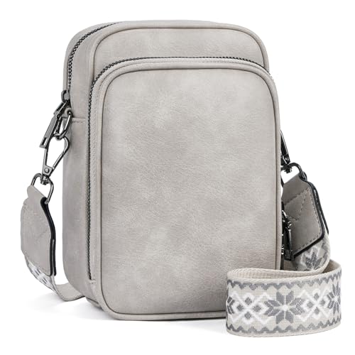 MUIIKOLA Handy Umhängetasche,RFID-Blockierung kleine Handytasche, Multifunktion Handy Umhängetasche Damen Leder,umhängetasche damen Breiter Gurt abnehmbarer Schultergur