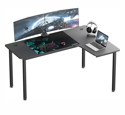 EUREKA ERGONOMIC Eckschreibtisch Schreibtische 155x110cm Gaming Tisch...