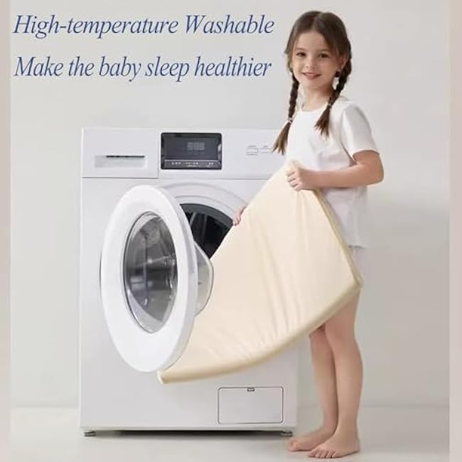 Gwydre Machine Washable Crib & Toddler Mattress Topper,100% Washable Soft Breathable Memory Foam, Toddler Bed Mattress with Removable Breathable Non-Slip Cover (1.2inch, 52 * 27)