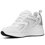 Cestfini Fashion Wedge High Heeled Sneakers for Women, Lace Up Non-Slip Comfortable Sneakers