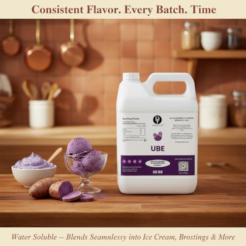 Image of Dolce Flav Ube Purple Flavoring - 32 oz. - Premium Flavoring for Ice Cream, Desserts, Boba, Beverages & Baked Goods | Ideal for Restaurants, Bakeries & Coffee Shops | Made in America