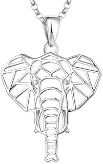 JO WISDOM Women Elephant Necklace,925 Sterling Silver Lucky Animal Amulet Pendant Necklace