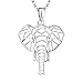 JO WISDOM Collier Pendentif éléphant chanceux Argent 925/1000 Femme, Collier Amulette Géométrie Famille