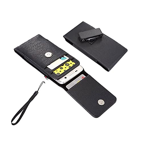 DFV mobile - Leather Holster Case Belt Clip Rotary 360 with Card Holder and Magnetic Closure for Yinke Yk6701 (2021) - Black