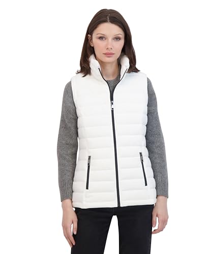Image of Nautica Women's Stretch Puffer Vest - Water-resistant Transitional Outerwear Layer With Detachable Hood
