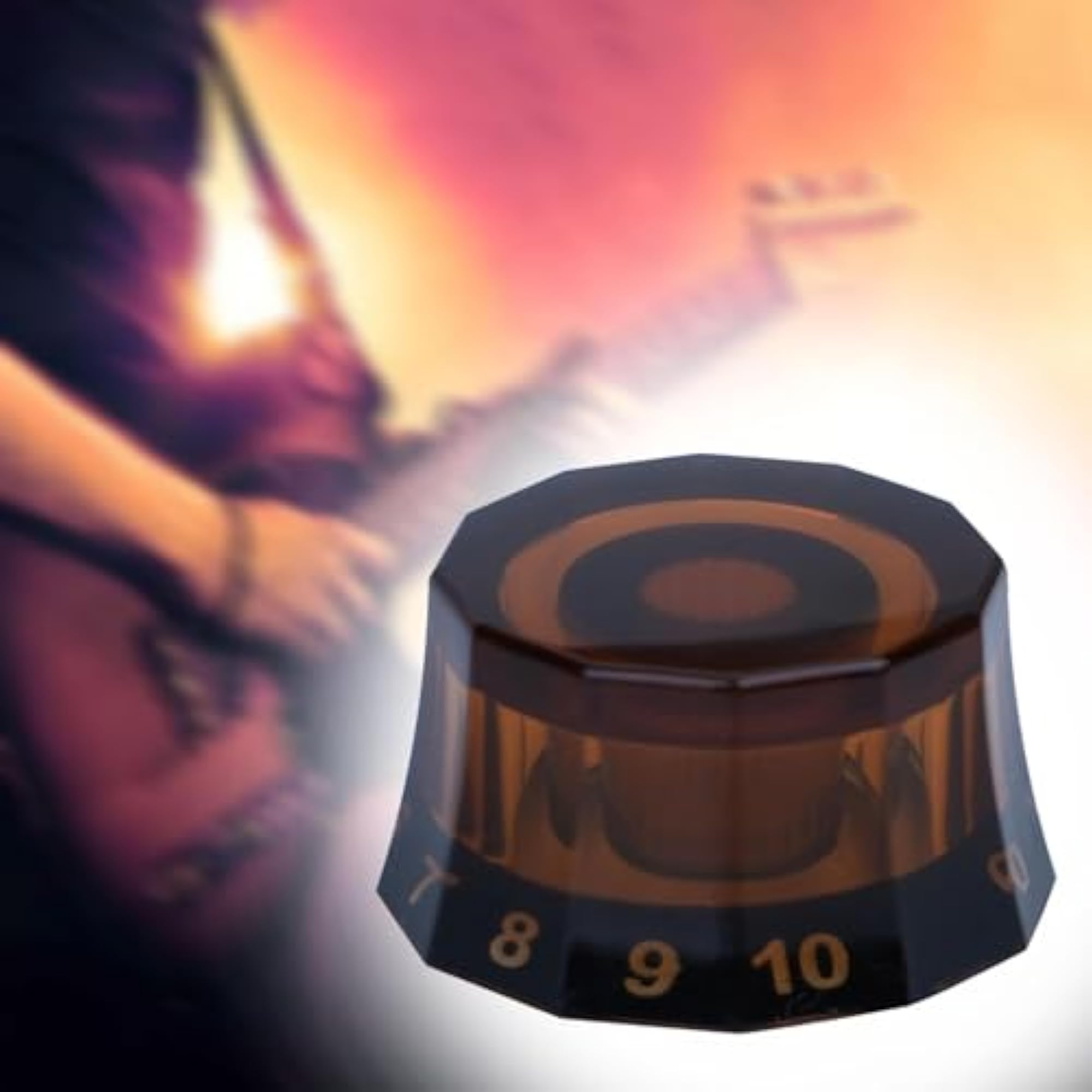 Durable Electric Guitar Top Hat Knobs, Light Brown