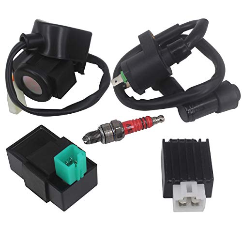 Hkoo Ignition Coil Solenoid Relay Voltage Regulator 5-Pin Cdi Box Spark Plug For 50Cc 70Cc 90Cc 110Cc 125Cc Atv Go Kart Dirt Bike Pit Bike #TOP10