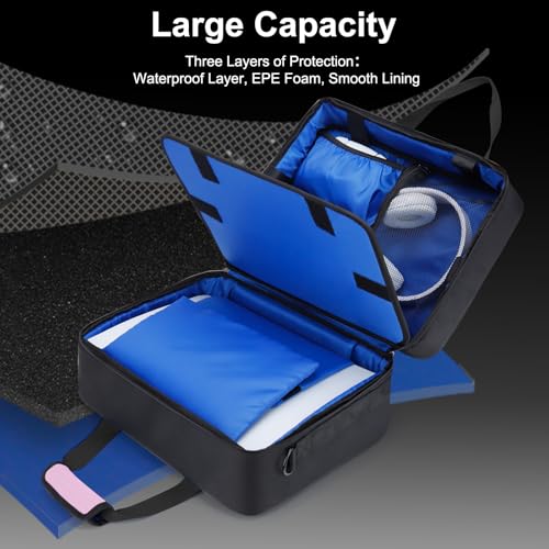 Image of Carrying Case Fit for PS5, Travel Thickened Protective Bag Compatible with Playstation 5 Console, Headset, PS5 Controller, Game Discs, and Gaming Accessories, Pink