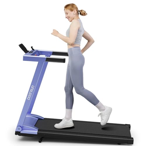 DeerRun Foldable Treadmills for Home with 6% Manual Incline and Handlebar, 0.6-7.5 MPH for Walking, Jogging & Running, 3.0 HP, 243 lb Capacity, App & Remote Control